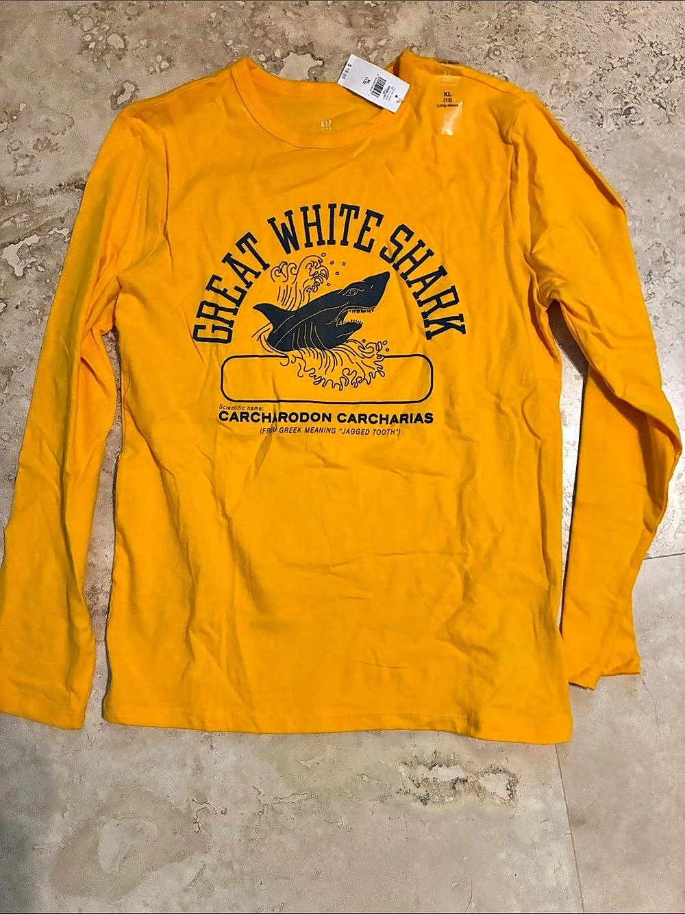 Gap Great White Shark Boys Long Sleeve Tee Size XL (12) NWT